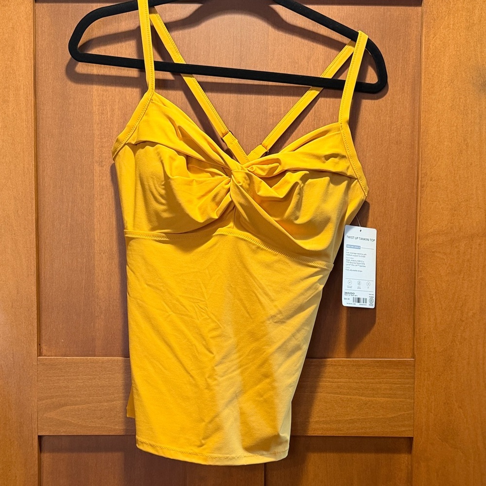 36D/DD Athleta Yellow Twist Up Tankini Top